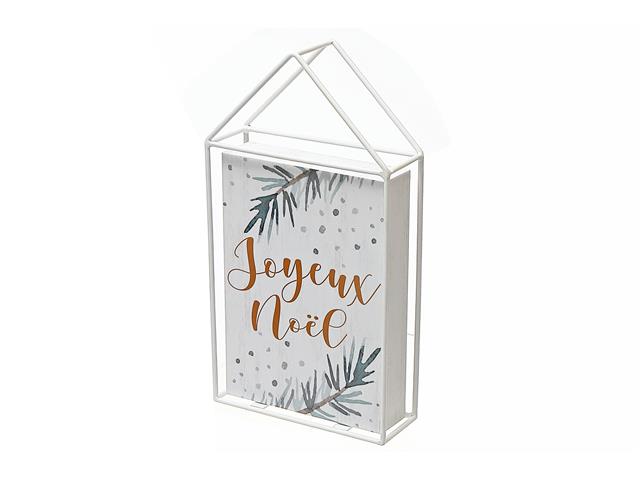 FRAMED HOUSE WITH WOOD BLOCK JOYEUX NOEL
