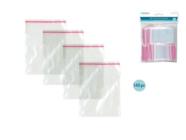 CRAFT MEDLEY ZIPPER SEAL POLYBAGS 2"X2"