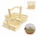 Set of wooden crates with handles on a white background