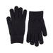 A pair of black knit gloves, one showing the back of the hand and the other showing the palm side, displayed against a plain white background.