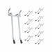 Set of metal hooks with varying designs on a white background