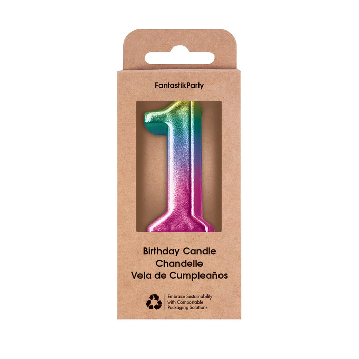 METALLIC OMBRE NUMERAL CANDLE