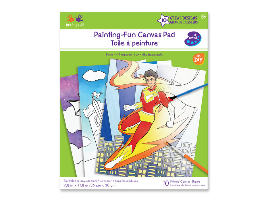 KRAFTY KIDS LIL' ARTIS CANVAS PAD WITH DESIGN OUTLINES