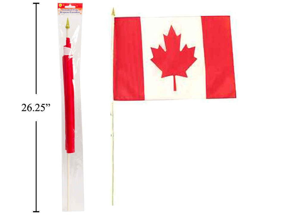CANADA FLAG WITH STICK - 18'' X 12''