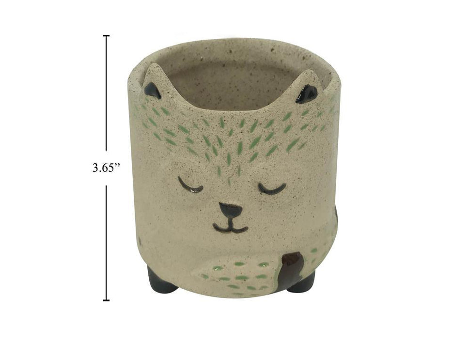 BEAR CERAMIC PLANTER 3.54X3.34X3.66