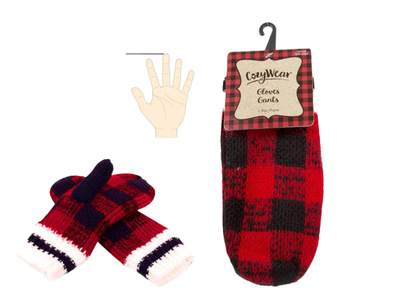 PLAID MITTENS