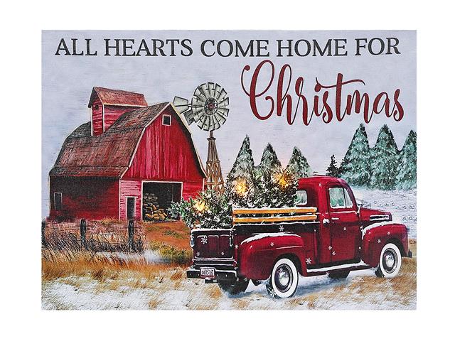 LED CANVAS WALL ART - ALL HEARTS FOR CHRISTMAS