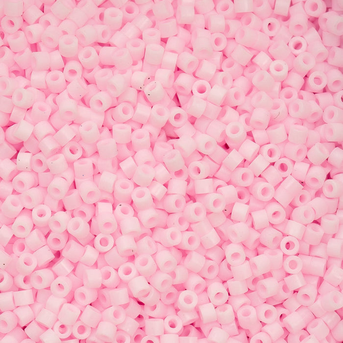 Close-up of pink plastic beads with a soft focus