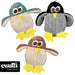 Three knitted penguin toys in different colors with 'Cuddli' branding.