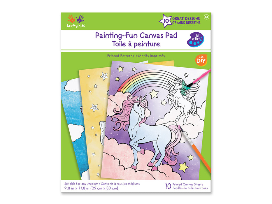 KRAFTY KIDS LIL' ARTIS CANVAS PAD WITH DESIGN OUTLINES