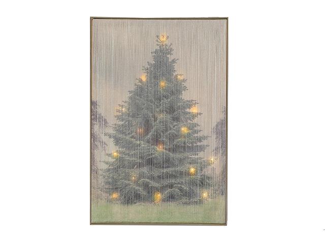 LED THREAD FRAMED CHRISTMAS TREE WALL ART