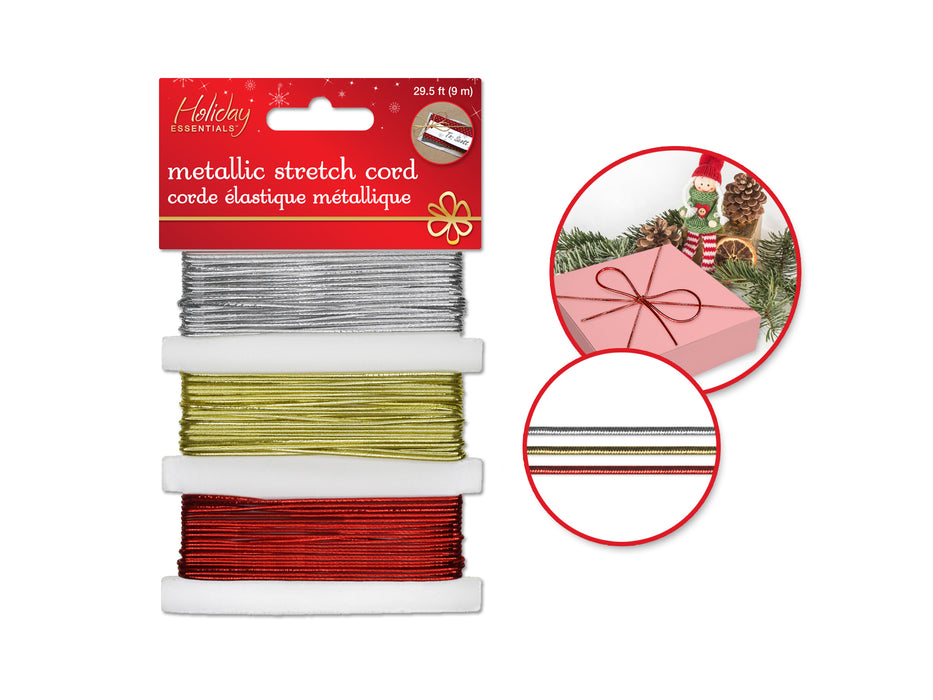 1MM METALLIC HOLIDAY STRETCH CORD 9M