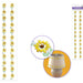 Decorative sunflower beaded strands with a close-up and application on a lamp.