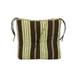 Striped cushion with brown and green pattern on a white background