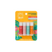 Pack of four lip balms in a colorful packaging on a white background