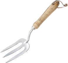 GARDENING FORK STEEL WITH WOODEN HANDLE