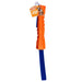 Orange and blue toy with 'Nerf Dog Fetch' packaging on a white background