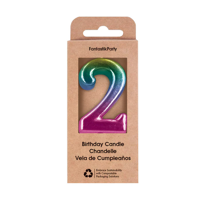 METALLIC OMBRE NUMERAL CANDLE