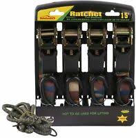 4PC SET 1IN X 15IN CAMO RATCHET STRAP