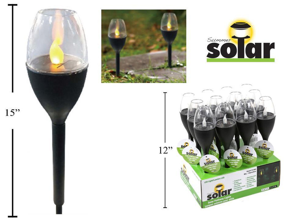 15" SOLAR TORCH LED PATHWAY LIGHT
