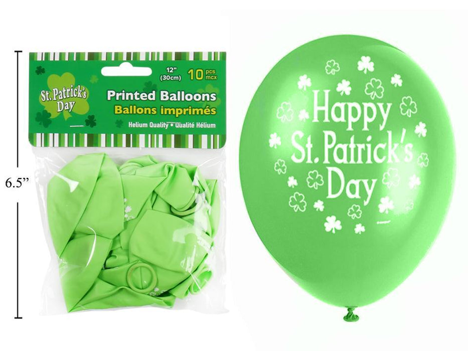 12" ST. PATRICK'S  DAY PRINTED BALLOONS 10pc