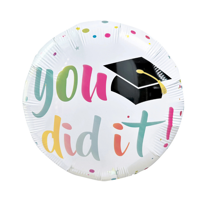 BALLOON FOIL ROUND 18" YOU DID IT