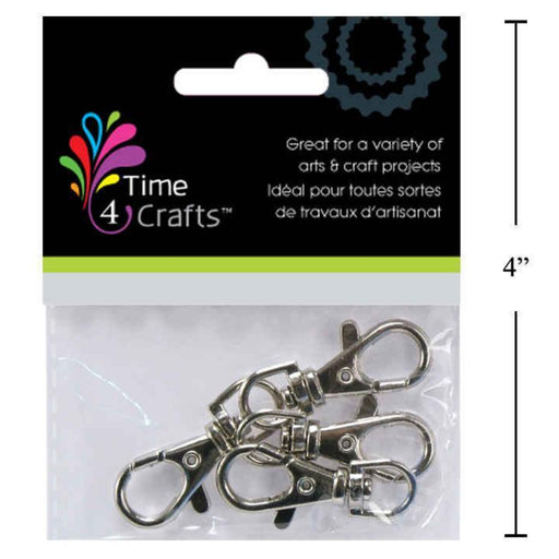 Packaging of metal clasps with 'Time 4 Crafts' branding and dimensions indicated.