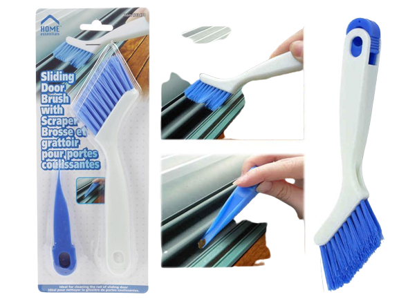 SLIDING DOOR BRUSH WITH SCRAPER