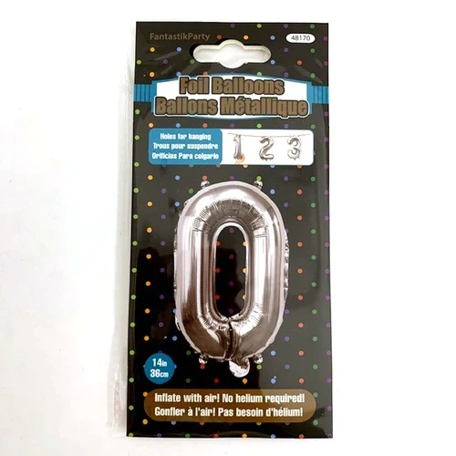 14" SILVER BALLOON FOIL NUMBER