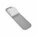 Gray bath mat with white suction cups on a white background
