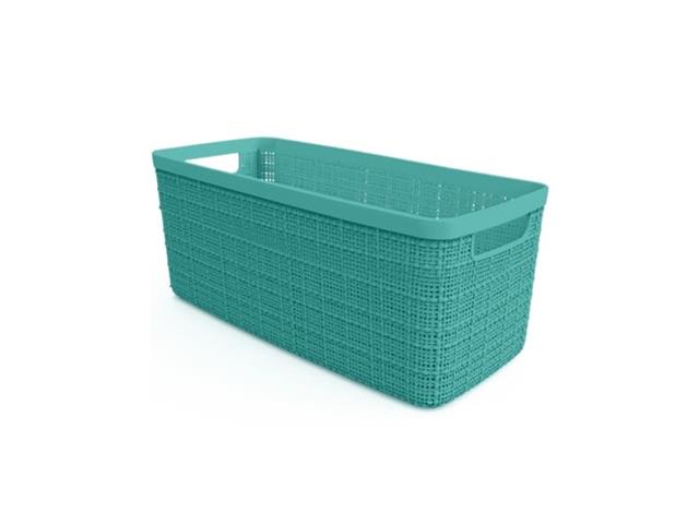 12.7QT JUTE MEDIUM BASKET AQUA