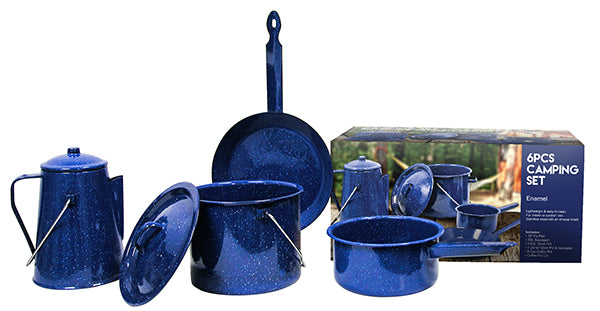 CAMPWARE 6PCS ENAMEL BLUE