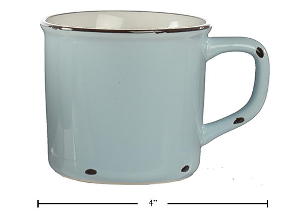CERAMIC ENAMEL MUG 16OZ LIGHT BLUE