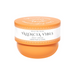 Orange jar of Valencia Vibes body cream on a white background