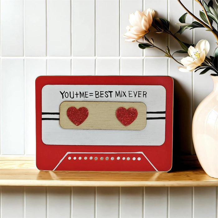 VALENTINES MDF CASSETTE TAPE TABLETOP DECOR