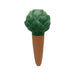 Green artichoke-shaped object on a white background