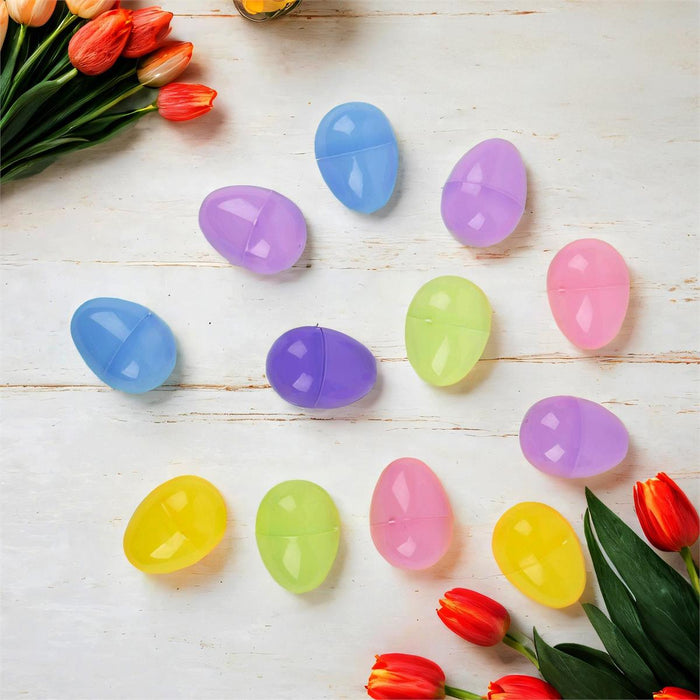 EASTER 12CT 3" FILLABLE PLASTIC EGGS