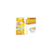 Toilet cleaning product packaging with lemon flavor on a white background