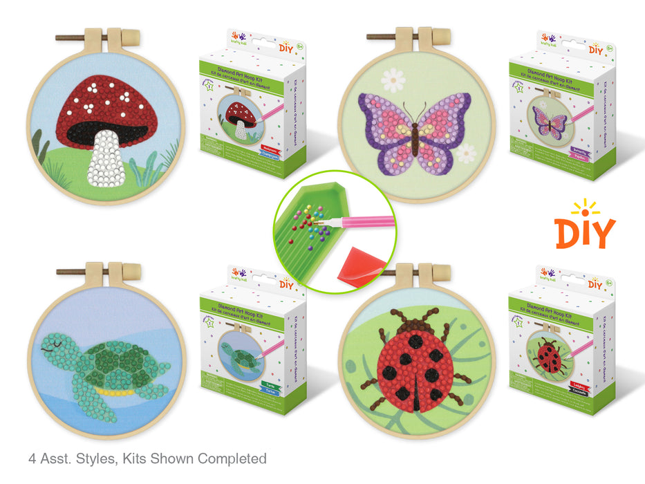 ASSORTED DIY DIAMOND PAINTING EMBROIDERY HOOP KIT