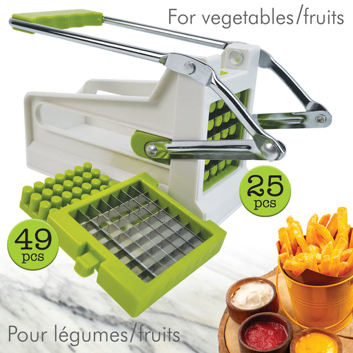 Vegetable and fruit slicer with additional attachments on a white background