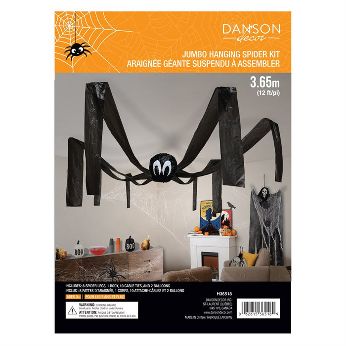 PLASTIC 12FT HANGING SPIDER KIT