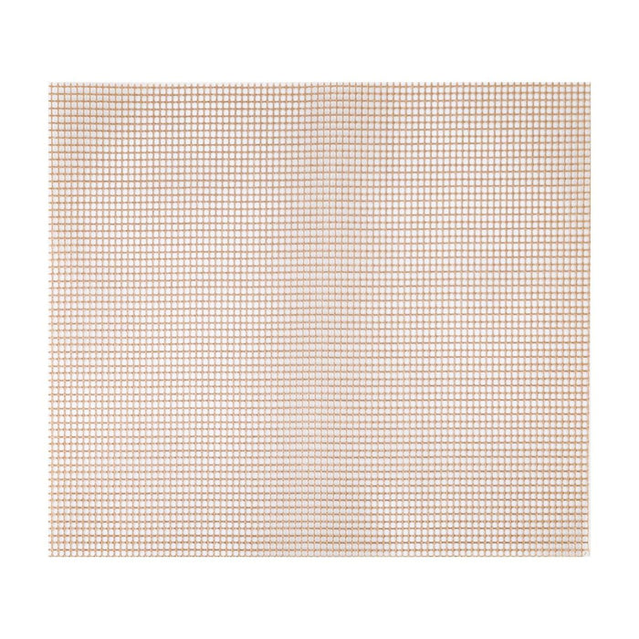 Beige woven placemat on a white background
