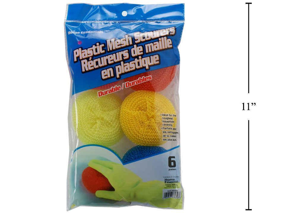 PLASTIC MESH SCOURERS 6 PCS