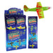 Glow-in-the-dark glider toy with packaging on a white background