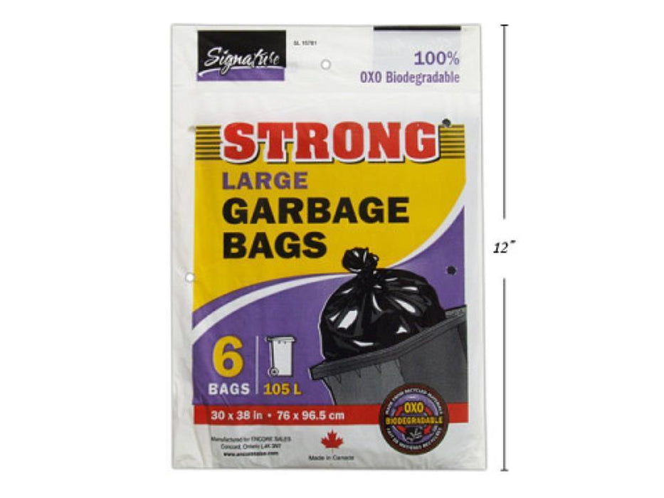 STRONG LARGE GARBAGE BAGS 30'' X 38'' 6 PCS
