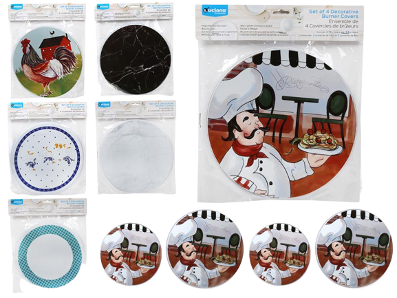 DECORATIVE BURNER COVERS SET OF 4