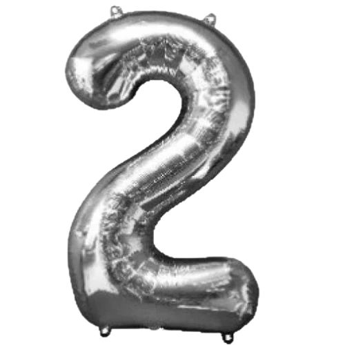 34" SILVER BALLOON FOIL NUMBER
