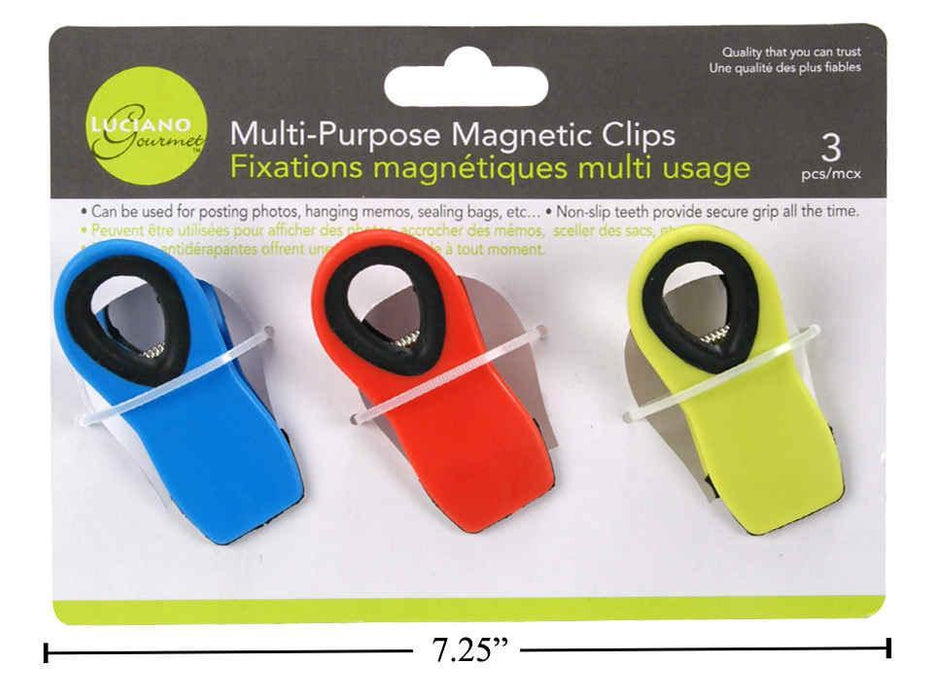 COLORED MULTI PURPOSE MAGNETIC CLIPS 3 PCS