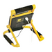 Yellow and black portable work light on a white background