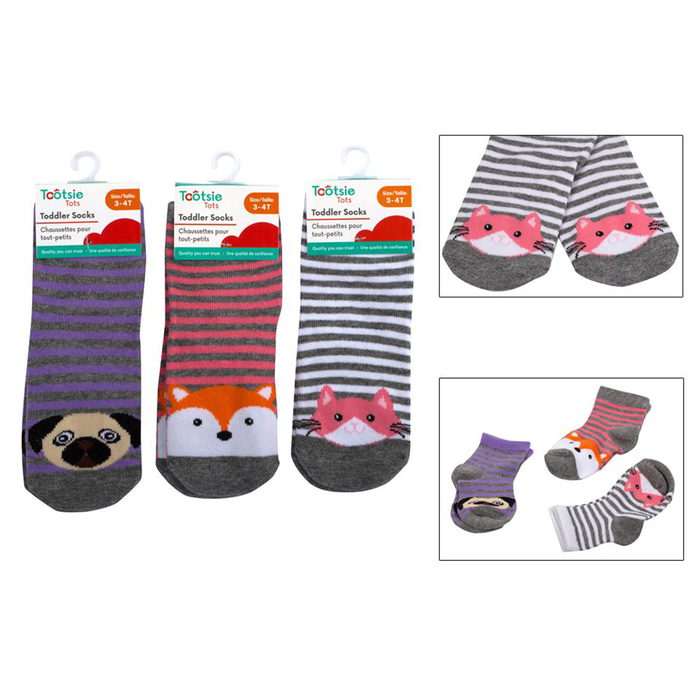 TODDLER SOCKS-FOX,DOG,CAT